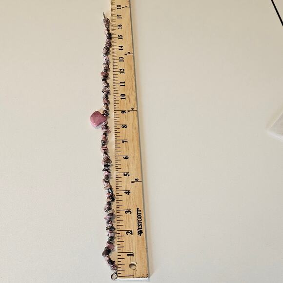 Rhodochrosite Pendant Necklace with Rhodonite Beaded Natural Stone - Picture 6 of 9